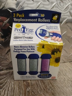 PedEgg Power Refill Replacement Rollers Callus Removal Tool, 3 Pack - NEW SEALED - Image 1 of 2