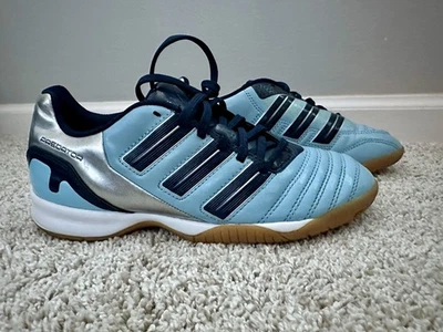 Zapatos de fútbol sala Adidas Predator para mujer talla 6 azul plateado suela de goma raros Foto 1 de 4