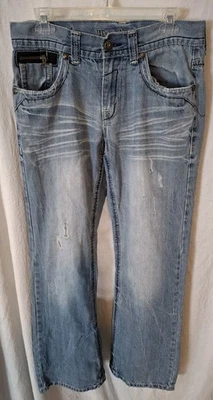 Pantalones de mezclilla Axe and Crown para hombre talla 30x30 Bootcut Y2K desgastados lavado claro Foto 1 de 4