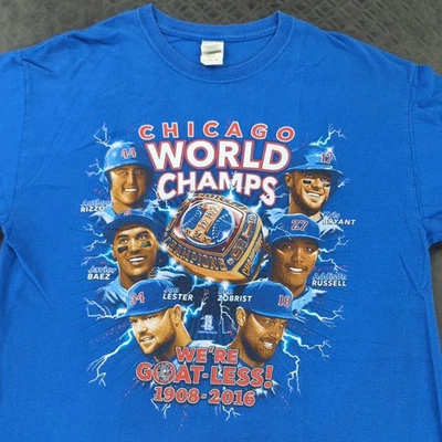 Рубашка Chicago Cubs чемпионы мировой серии 2016 без коз с коротким рукавом мужская большая - Изображение 1 из 4