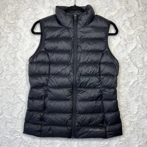Eddie Bauer EB650 Goose Down Womens Puffer Vest Jacket Womens M Black Gorpcore - Picture 1 of 16