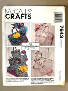 1990's McCall's Tote,Reversible Mat Pattern 7643 UNCUT - Picture 1 of 2