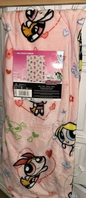 NWT The Powerpuff Girls Pink Silk Touch Throw Blanket - 50”x70” Very Soft!! - Image 1 of 4