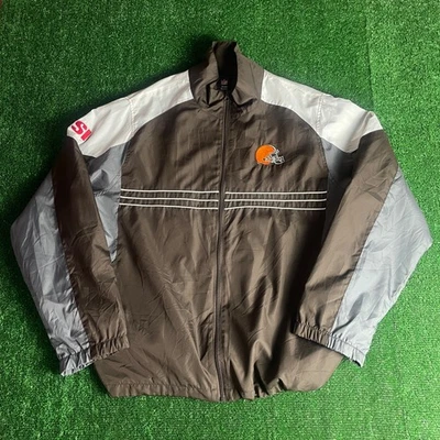 Reebok Cleveland Browns Vintage NFL Windbreaker Football Logo Men - Size L - Image 1 of 4