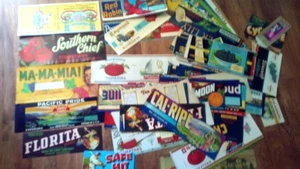 90 verschiedene Vintage Original DOSENETIKETTEN SAMMLUNG - Bild 1 von 16