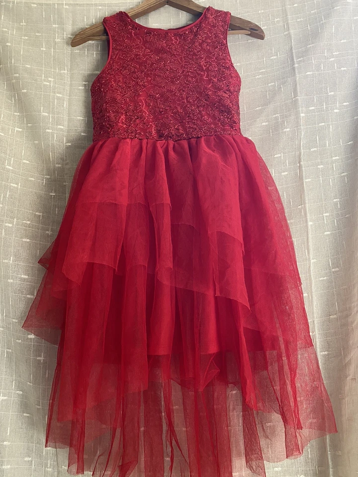 Vestido Lilt Niñas Talla 12 Vacaciones Fiesta de Navidad Rojo Lentejuelas Tutú Falda Foto 1 de 4