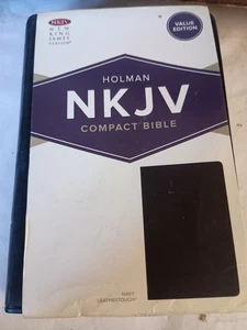 NKJV Compact Bible, Value Edition Navy Leathertouch Holman Bible Publishers H2 - Foto 1 di 1