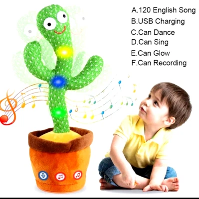 Dancing Cactus Toy - Interactive Plush Delight for Kids, Perfect Birthday Gift - Image 1 of 4