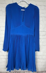 MICHAEL Michael Kors Womens Shutter Pleat Short Mini Dress blue sz S NWT $185 - Picture 1 of 8