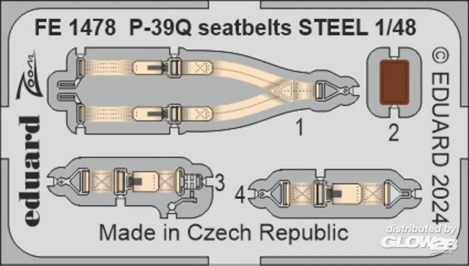 Eduard Accessories: P-39Q seatbelts STEEL ARMA HOBBY in 1:48 [7241478] - Immagine 1 di 1