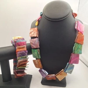 Multicolor Quadrat Halskette & Armband Set 21,5 Zoll + 2,5 Zoll Mbarnes Productions - Bild 1 von 14