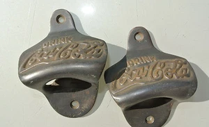 2 COCA COLA Bottle Opener 100% brass COKE works AGED finish screws included B - Picture 1 of 3