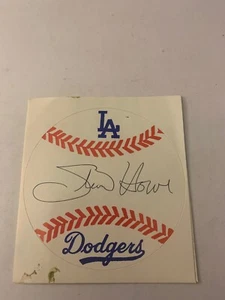 LA DODGERS STICKER AUTOGRAPHED STEVE HOWE VINTAGE AUTHENTIC 3" - Picture 1 of 5