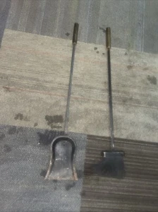 Hearth 29” Broom & Shovel Replacement Brass Hand  Iron USA Fireplace Adams Vtg - Picture 1 of 5