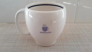 2003 Starbucks Coffee Barista Mug Cup White Blue Steam Abbey 14 oz Pre-owned - Picture 1 of 12
