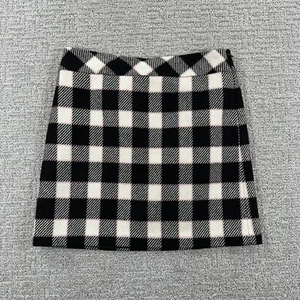 Loft Skirt 10 Black Pink Checkered Above Knee Lined Stretch Zip Closure Womens - Picture 1 of 10