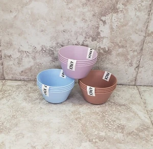 12 Dishwasher Freezer Safe Microwavable Plastic Reusable Round Small Snack Bowls - Picture 1 of 8