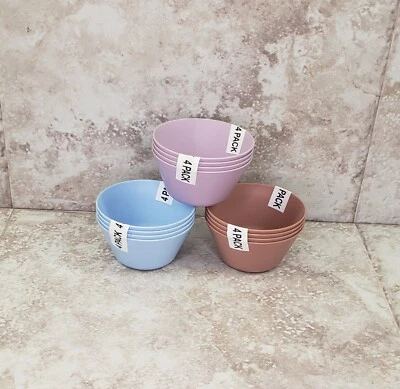 12 Dishwasher Freezer Safe Microwavable Plastic Reusable Round Small Snack Bowls - Image 1 of 4