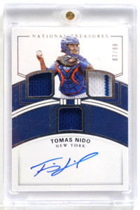 2018 National Treasures Rookie Triple Patch Auto Gold Tomas Nido #7/49 MLB Card