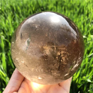 Bola de cristal de cuarzo natural ahumado de 3,25 lb espécimen de Reiki XQ2654 - Imagen 1 de 24