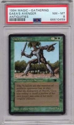 GAEA'S AVENGERS X1  MAGIC MTG #33 ANTIQUITIES PSA #66610459 GRADED NM-MT 8 1994 - Image 1 of 2