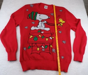 Snoopy Peanuts Weihnachtspullover Rot Woodstock Größe L - Bild 1 von 11