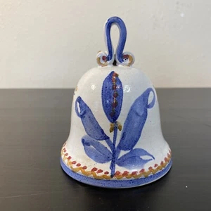 Vintage El Bocal Italian Handmade Bell Pottery Hand Painted Blue & White Signed - Picture 1 of 7