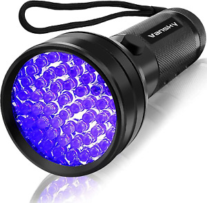 Vansky UV Flashlight Black Light, 51 LED Blacklight Pet Urine Detector for Dry