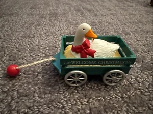 Hallmark Keepsake Goose Cart Welcome Christmas Ornament Handcrafted 1990 - Picture 1 of 7