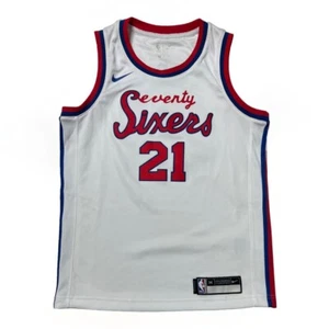 Nike Joel Embiid #21 Philadelphia 76ers Home White NBA Jersey Youth SZ M 10/12 - Picture 1 of 13