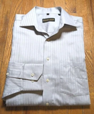 Donald J. Trump Shirt Mens 16.5 32/33 Button Up Long Sleeve French Cuff Striped - Image 1 of 4