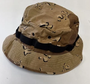 Vintage 1990s ARMY Desert Storm Boonie Hat Type II Camo Size Small Made in USA - Picture 1 of 7