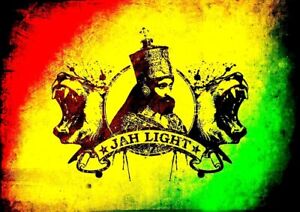 4.75" Haile Selassie Jah Light vinyl sticker. Marley, Reggae, Rastafarian decal.
