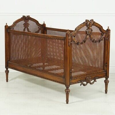 Louis XVI Decorative Child's Bed Carved Traditional Brown Mahogany • 3,083.45$