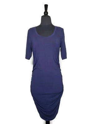 Motherhood Maternity Blue Stretch Short Sleeve Ruched Bodycon Dress Size S - Image 1 of 3