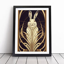 Hare Art Deco No.3 Wall Art Print Framed Canvas Picture Poster Decor Living Room