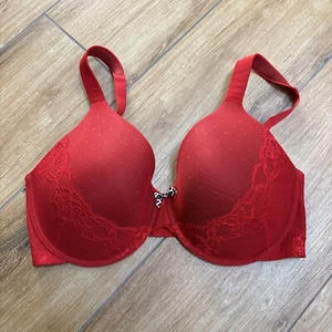 Ambrielle Womens 38DDD Underwire Bra Red Lace Front EUC - Picture 1 of 5