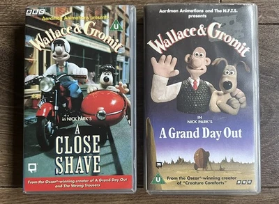 Wallace & Gromit bundle grand day out & a close shave Rare Sealed VHS (new)  - Image 1 of 4