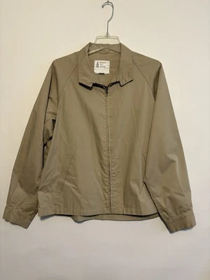 london fog mens khaki tan collar jacket Bomber Vintage Weatherwear Size 44 Long - Image 1 of 4