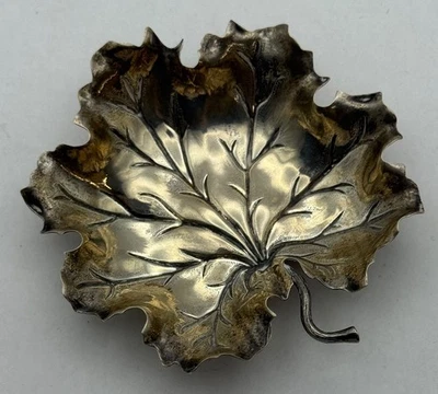 Gianmaria Buccellati Sterling Silver Leaf Nut Dish, 3.35",  No Reserve - Image 1 of 4