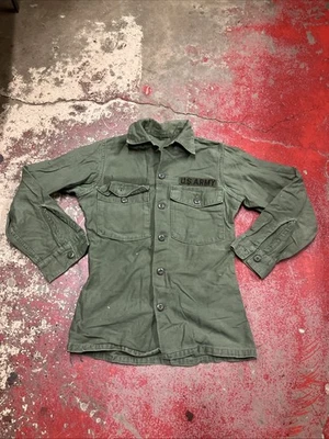 Vintage US Military Shirt Mens XS Green Utility Surplus OG 507 Lot 05 - Image 1 of 4