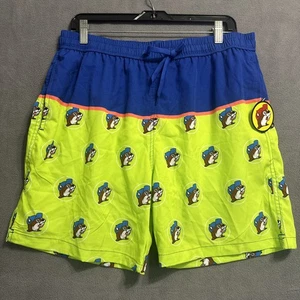 Neu mit Etikett Buc-ees gestreifte Badeshorts Badehose Herren XL 6" Biber Logo Taschen Slip - Bild 1 von 6