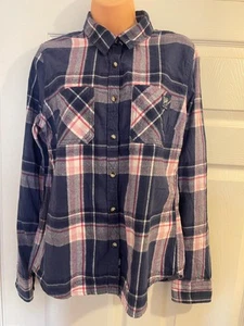The Real Superdry Ladies Plaid Pattern Button Up Classic Shirt Size M - Picture 1 of 5