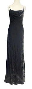 Vintage 90s Y2K Jump Sparkle Cowl Neck Maxi Dress Size L Formal Whimsygoth USA - Picture 1 of 13