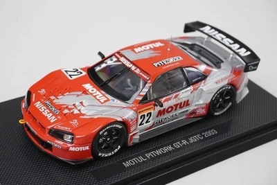 1:43 EBBRO P413 Nissan Motul Pitwork GT-R JGTC 2003 #22 Red/Silver model car - Image 1 of 4