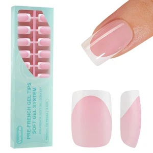 150Pcs French Gel Nails, Vansiho Tip Press 0.2 Fl Oz (Pack of 5), Pink - Picture 1 of 6