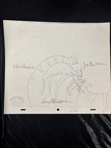 Hanna Barbera Flintstones Fred original production drawing Art SIGNED! x3 RARE! - Picture 1 of 7