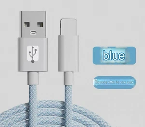 USB C Charger Cable 3ft Nylon Braided Fast Charging Cord Blue - Picture 1 of 3