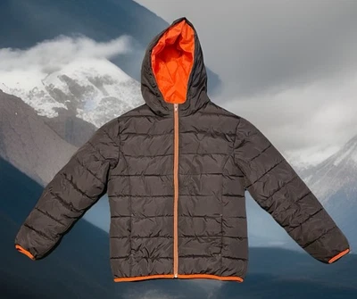 Chaqueta acolchada con capucha Crazy 8 azul marino/naranja para niños talla 14 L colores Broncos Foto 1 de 4