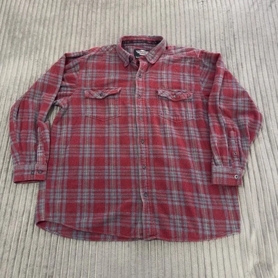 Harley Davidson Shirt Mens 2XL Red Plaid Thick Flannel Button Up Long Sleeve - Image 1 of 4